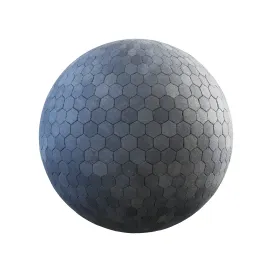 Grey hexagon concrete pavement
